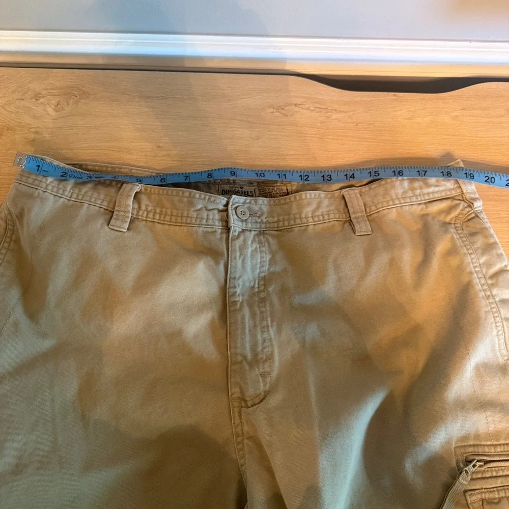 Y2K Lee‎ Dungarees Mens Khaki Cotton Twill Cargo Shorts Relaxed Fit Tan Size 38